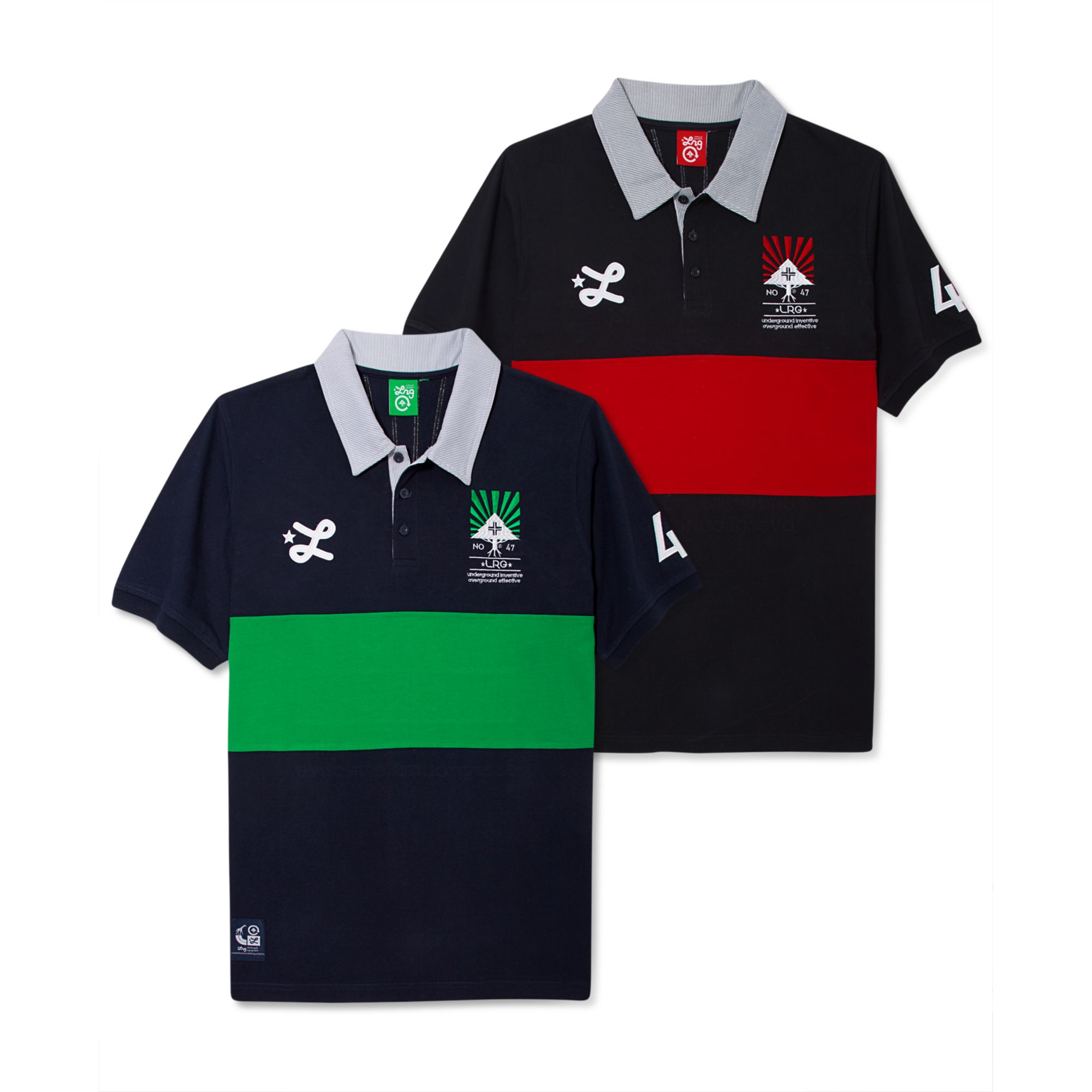 LRG Cotton Horizon Line Graphic Polo Shirt in Black for Men - Lyst