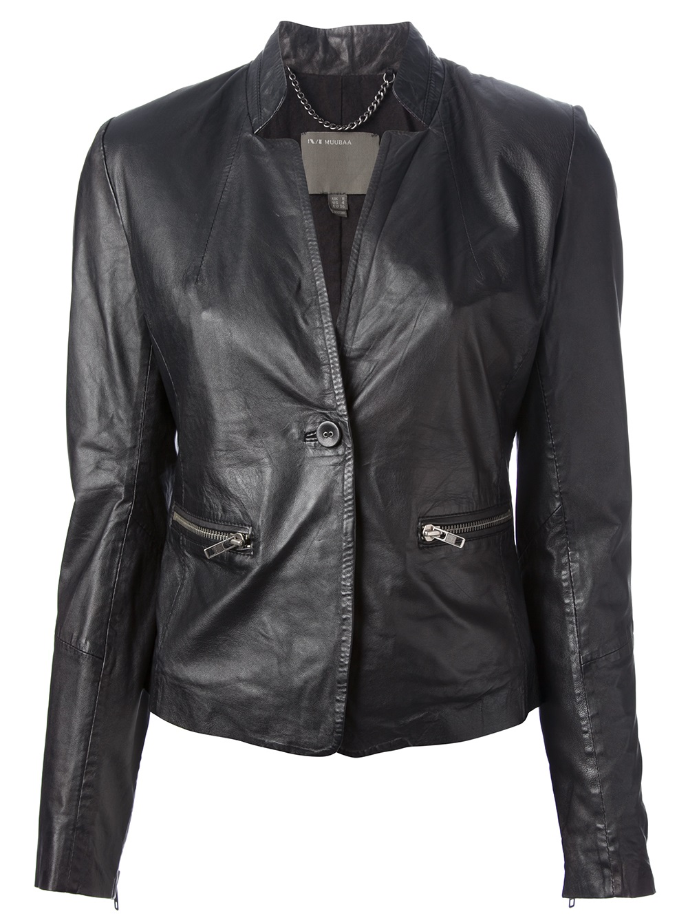 Lyst - Muubaa Muubaa Leather Jacket in Black