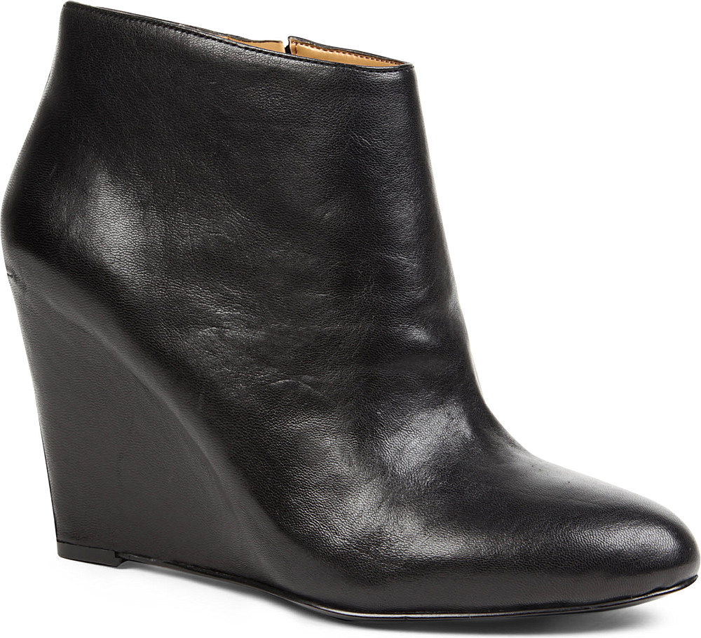 nine west black wedge booties