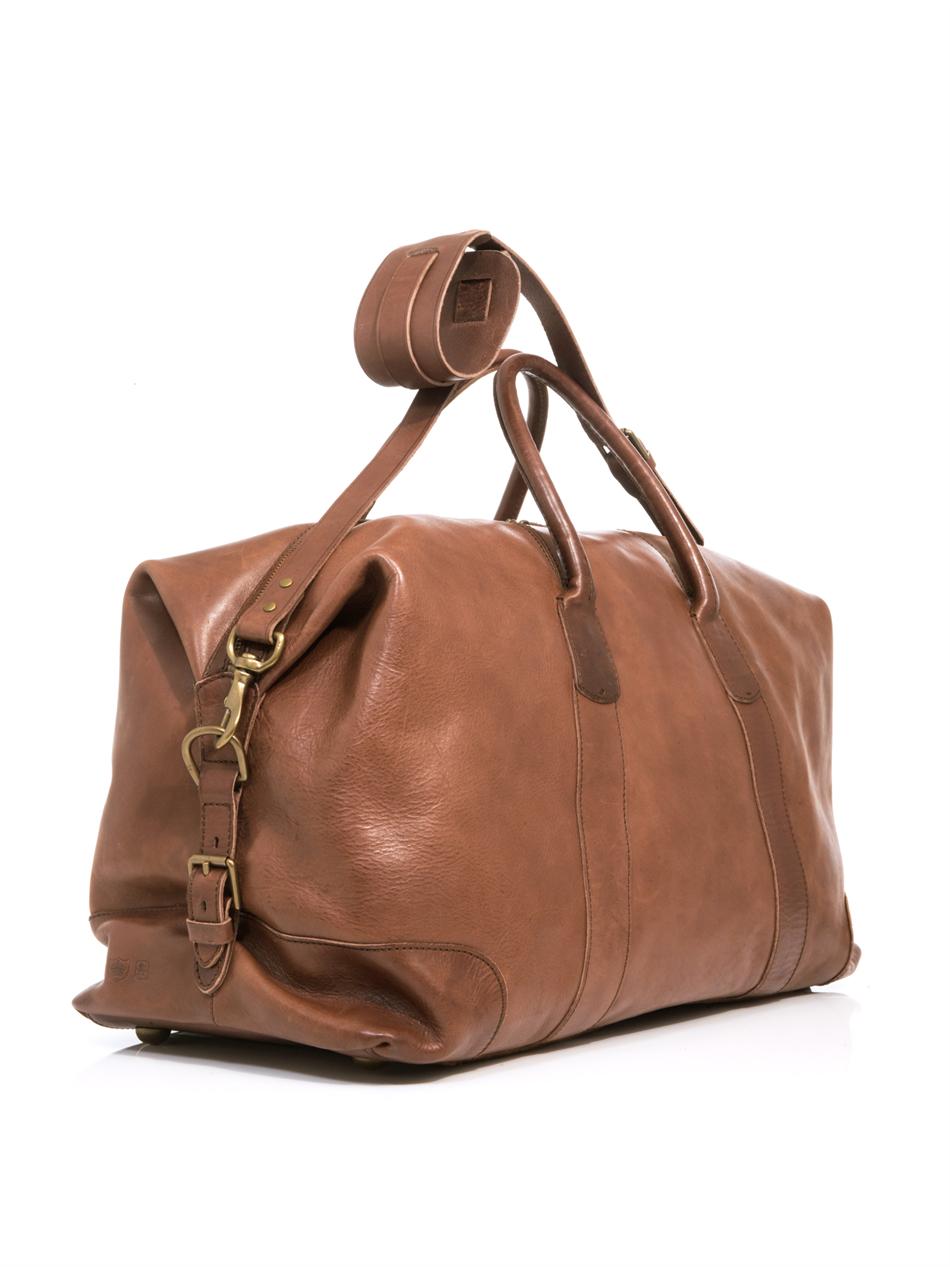 Polo Ralph Lauren Leather Weekender Bag in Brown for Men | Lyst