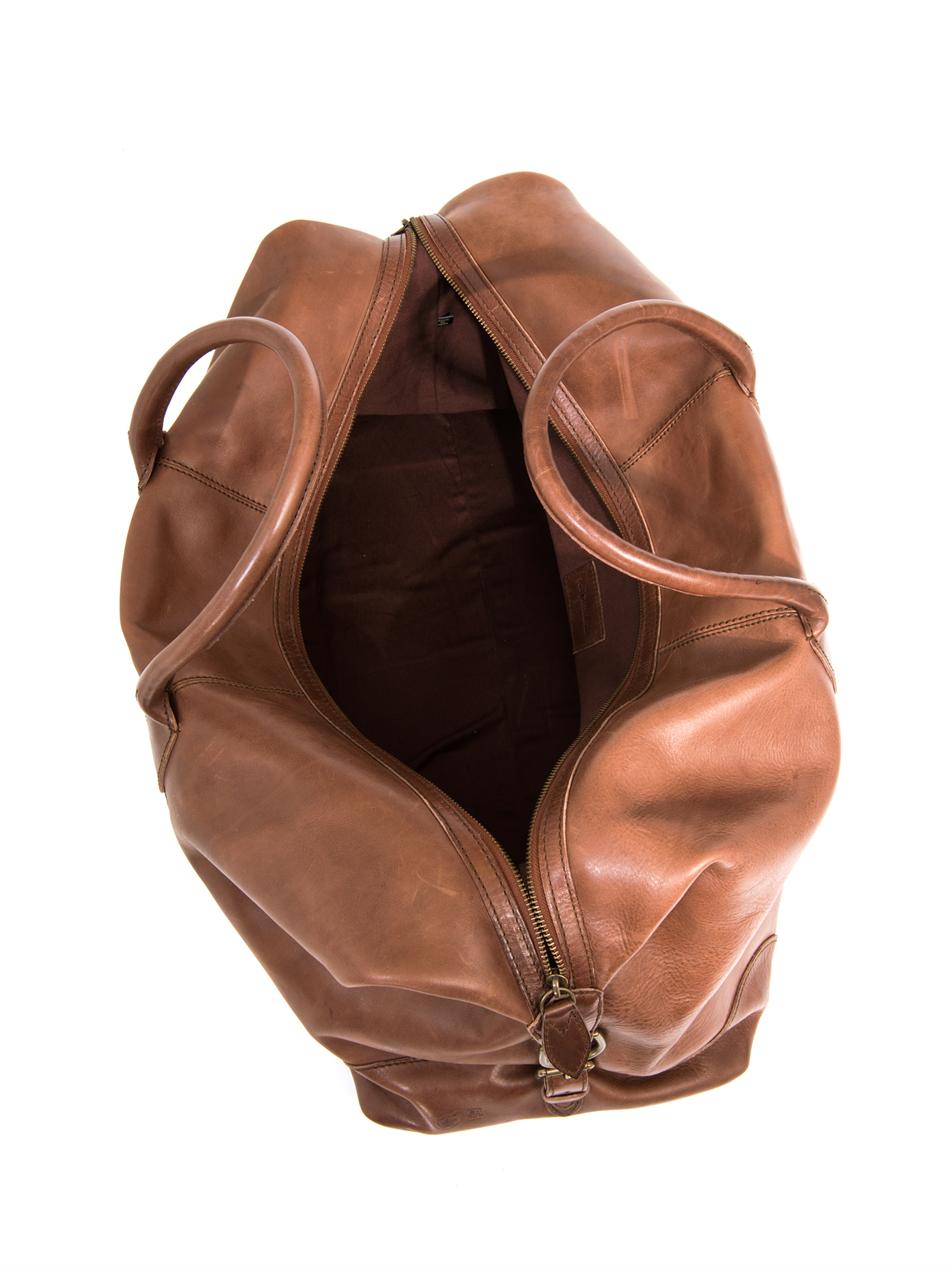 Polo Ralph Lauren Leather Weekender Bag in Brown for Men Lyst