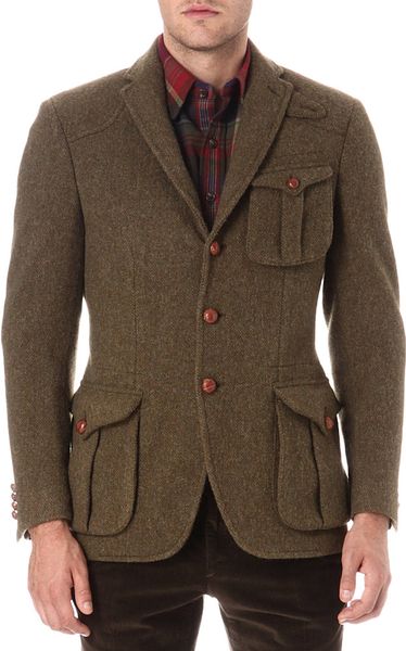 Ralph Lauren Messenger Tweed Blazer in Brown for Men (Hillsdale olive ...