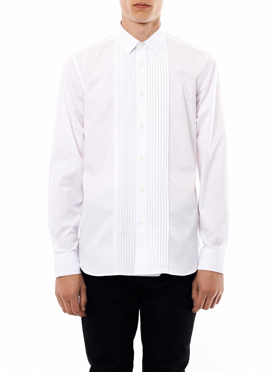 Saint Laurent Pleat Front Dress Shirt 