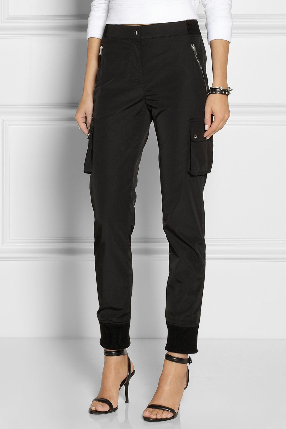 skinny cargo pants womens black