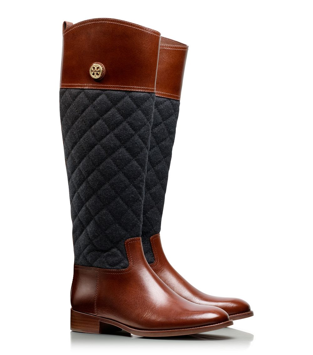 Tory Burch Rosalie Riding Boot in Almond/Charcoal (Brown) - Lyst
