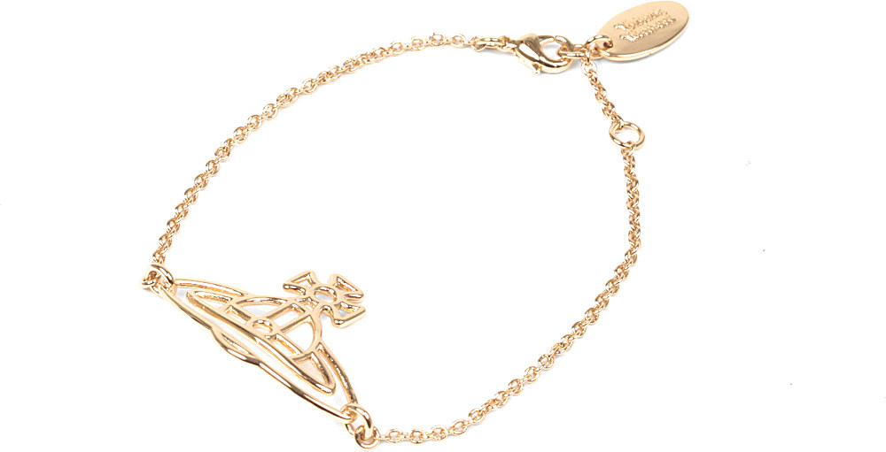 Vivienne Westwood Thin Lines Flat Orb Bracelet Gold in Gold | Lyst