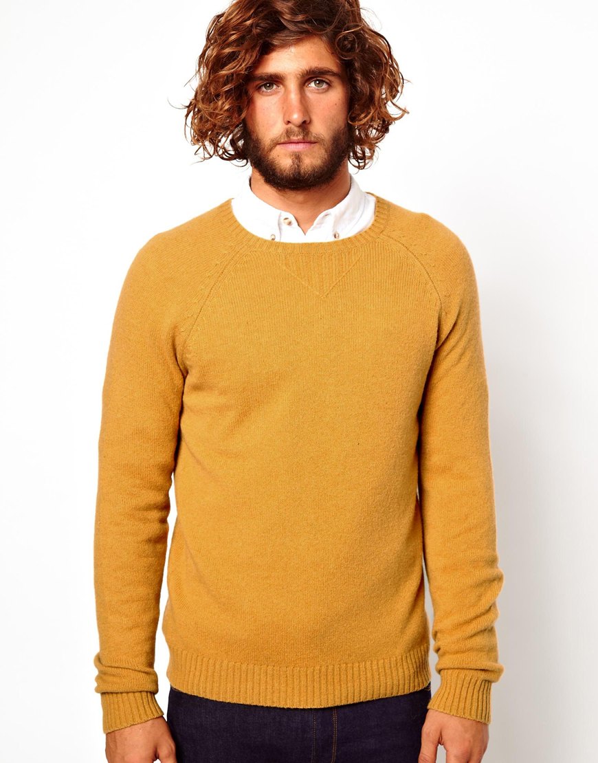 ASOS Asos Wool Rich Sweater in Mustard (Yellow) for Men - Lyst