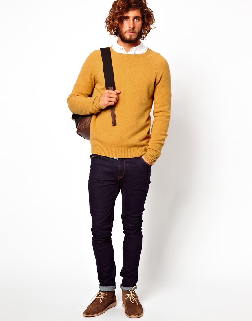 ASOS Asos Wool Rich Sweater in Mustard (Yellow) for Men Lyst