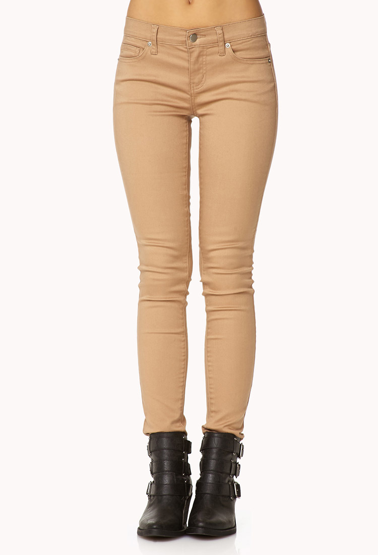 khaki skinny jeans for juniors