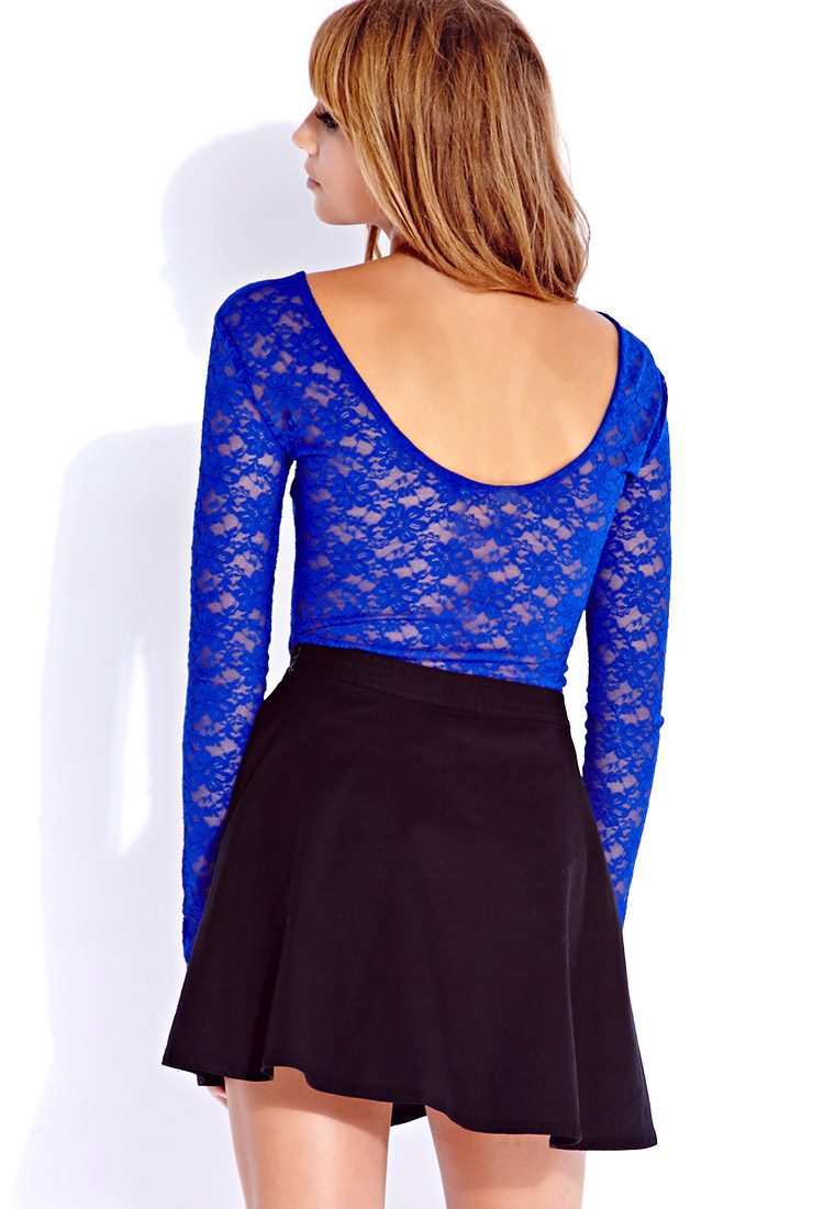 Lyst Forever 21 Sweet Lace Bodysuit in Blue