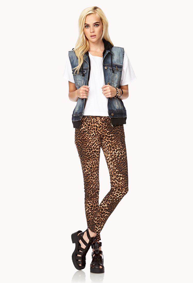 leopard print skinny jeans forever 21