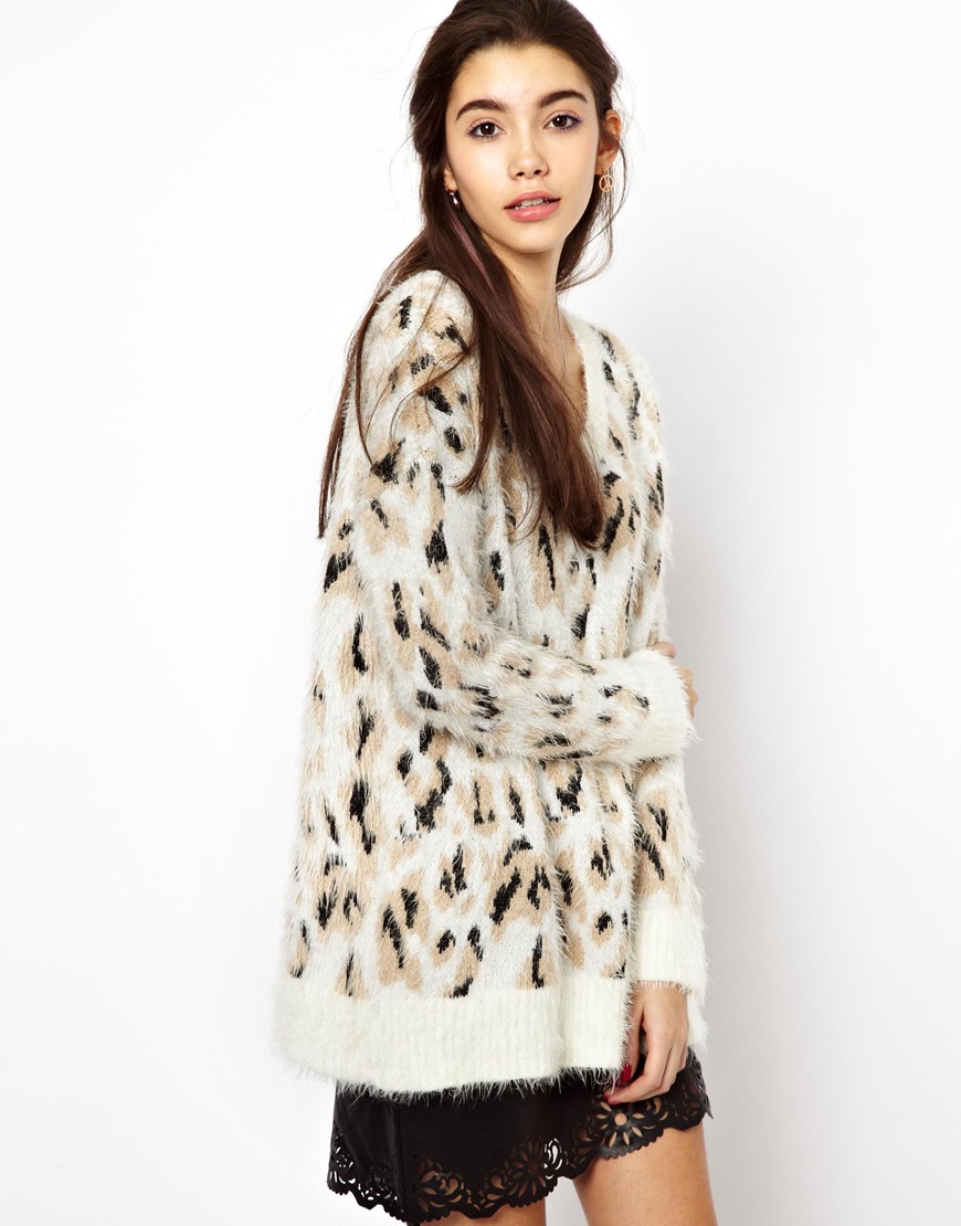 fluffy leopard cardigan
