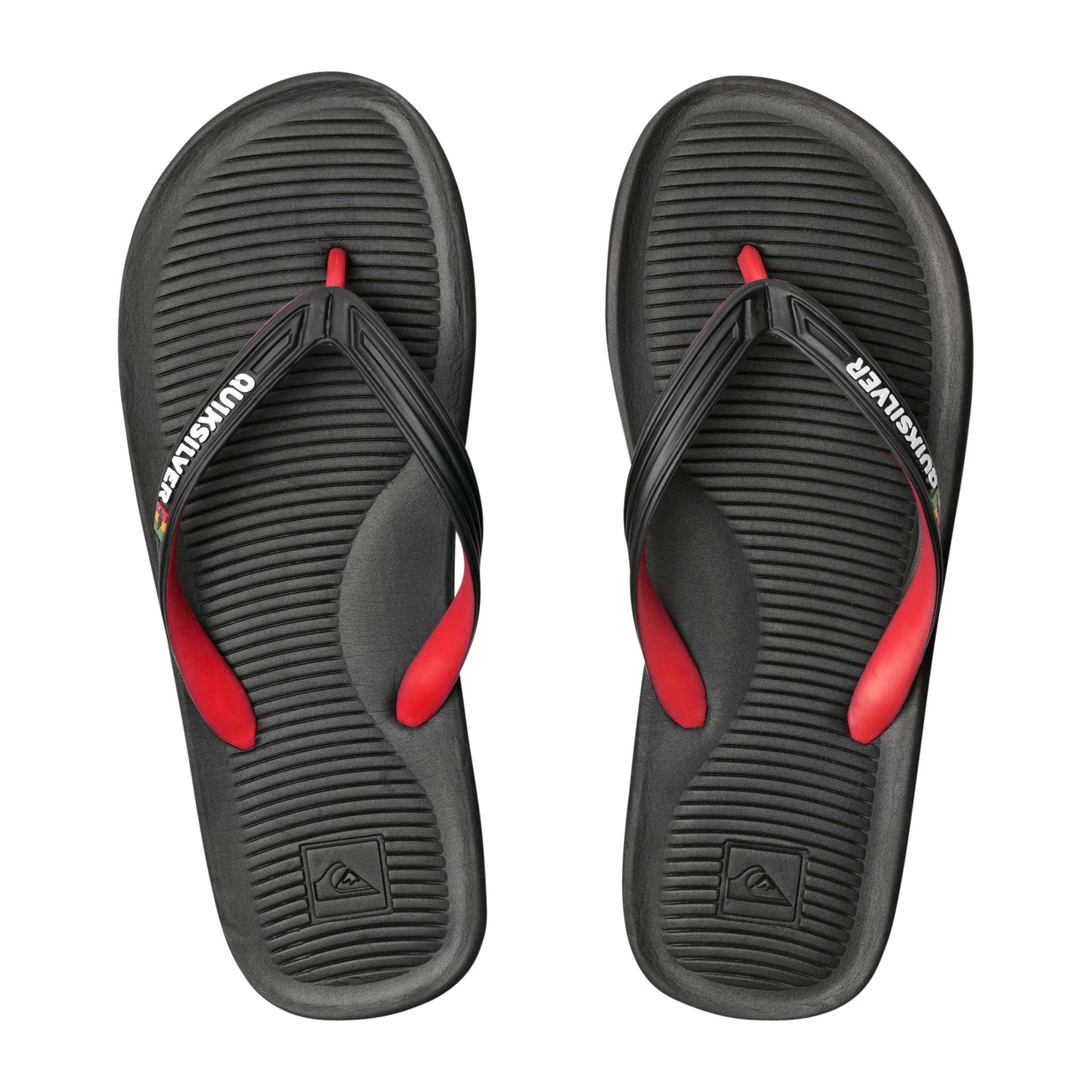 black quiksilver flip flops