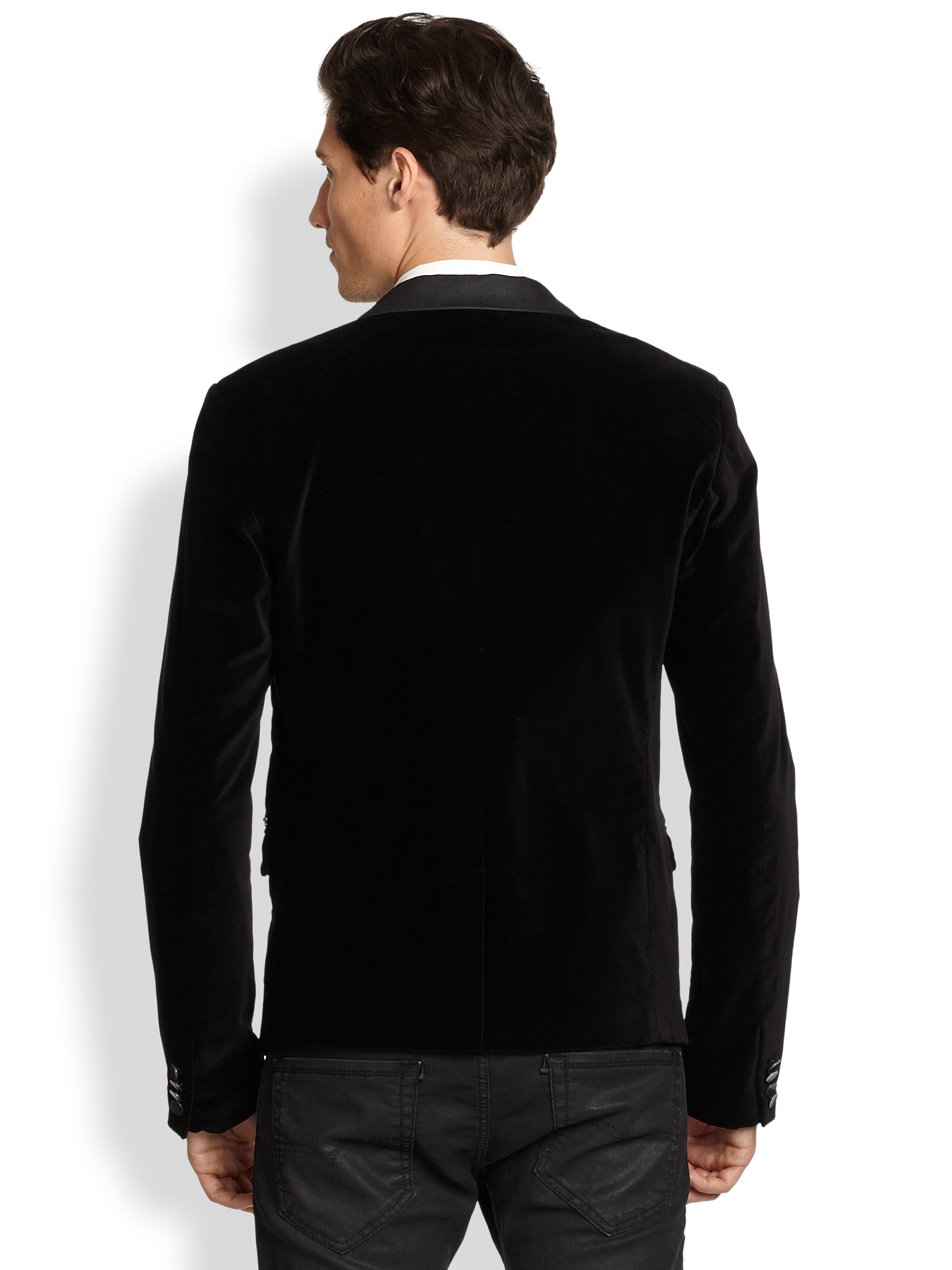 DIESEL Velvet Tuxedo Jacket in Black for Men Lyst