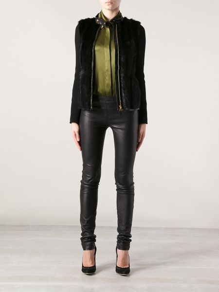 Gucci Faux Fur Jacket in Black | Lyst