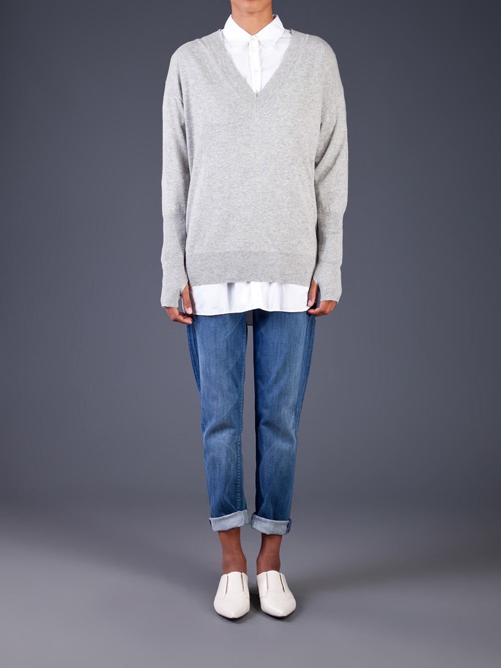 nili lotan tiara v neck sweatshirt