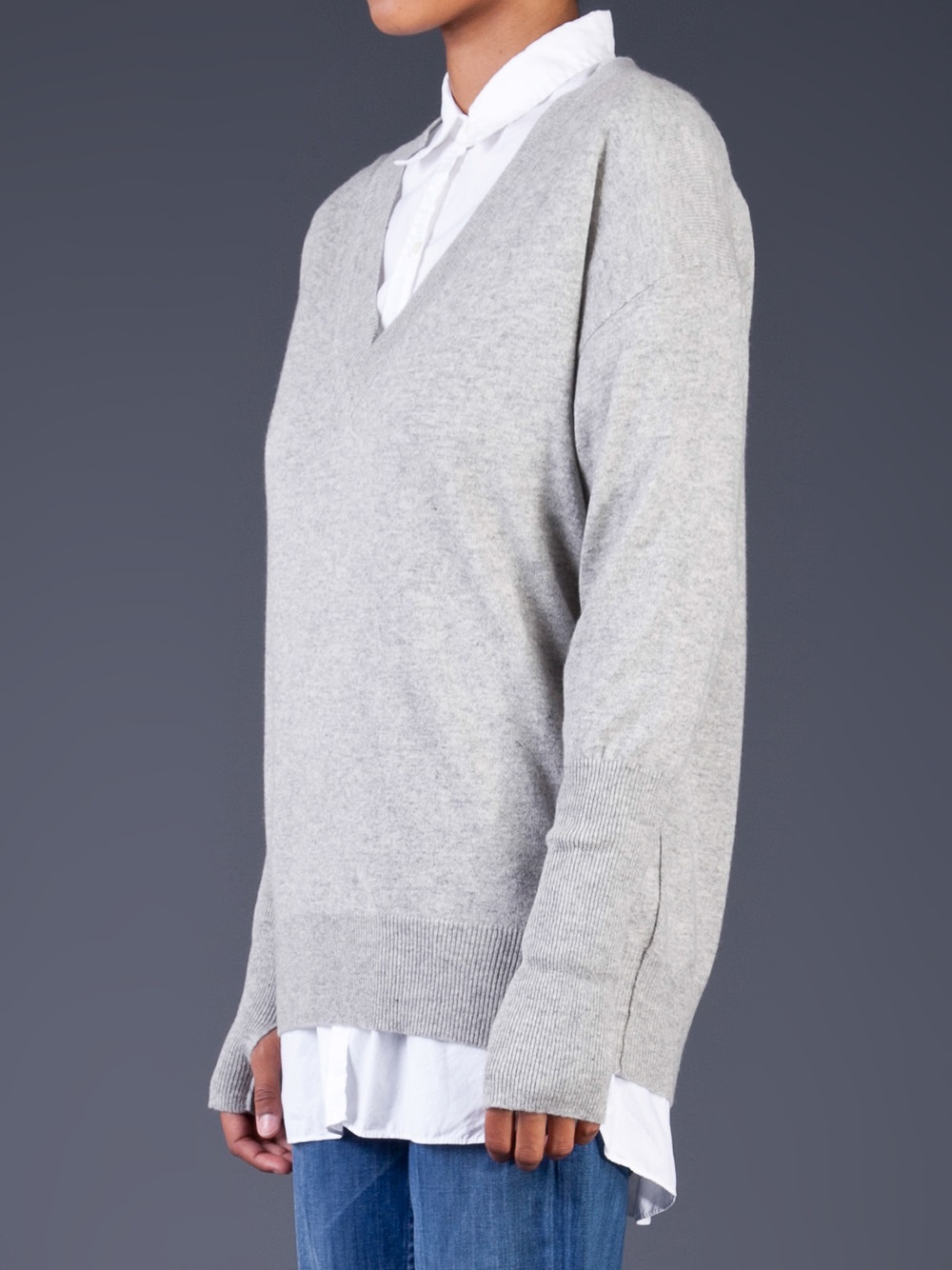 nili lotan tiara v neck sweatshirt
