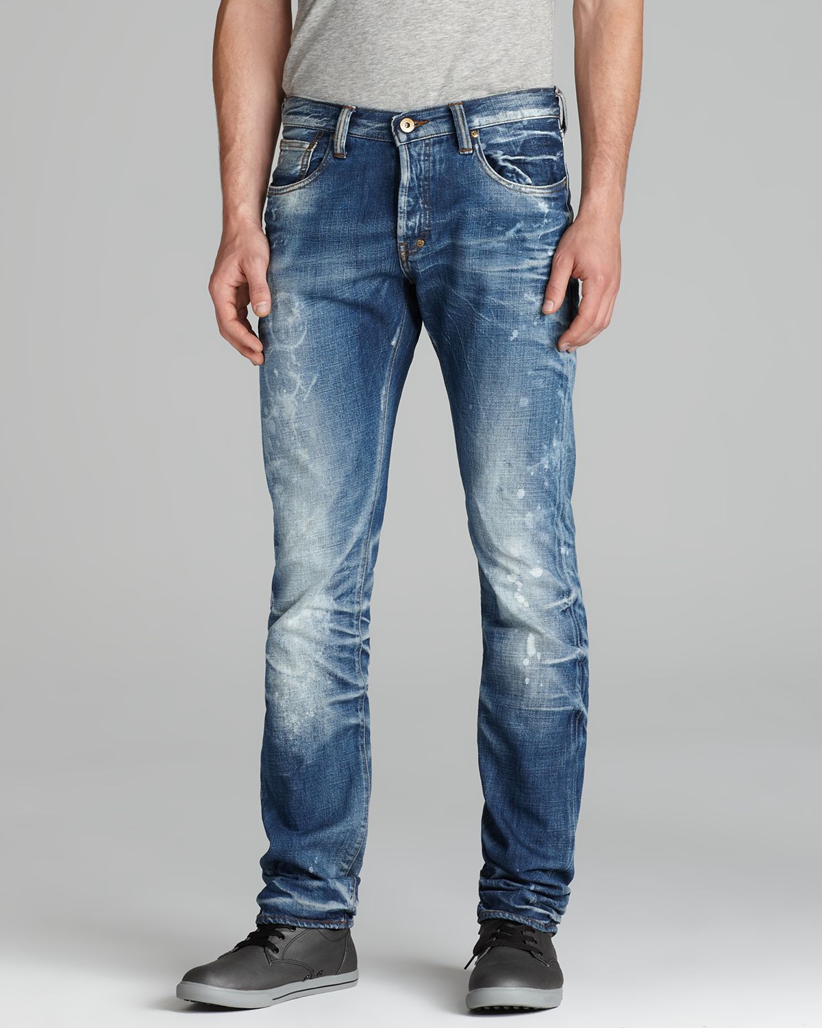 Lyst - Prps Jeans Barracuda Paint Splatter Relaxed Fit in Medium Blue ...