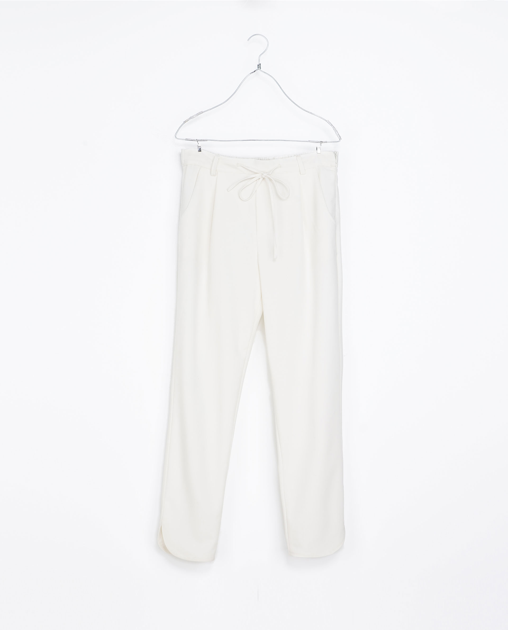 Zara Loose Fit Trousers with A Drawstring Waist in White Lyst