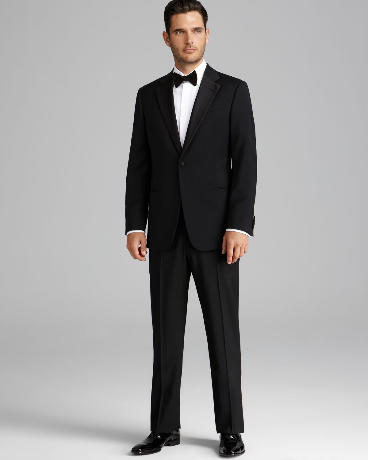 nightwear mens for silk Men Giorgio Notch in  Suit Regular for Tuxedo  Lapel Fit Armani Black