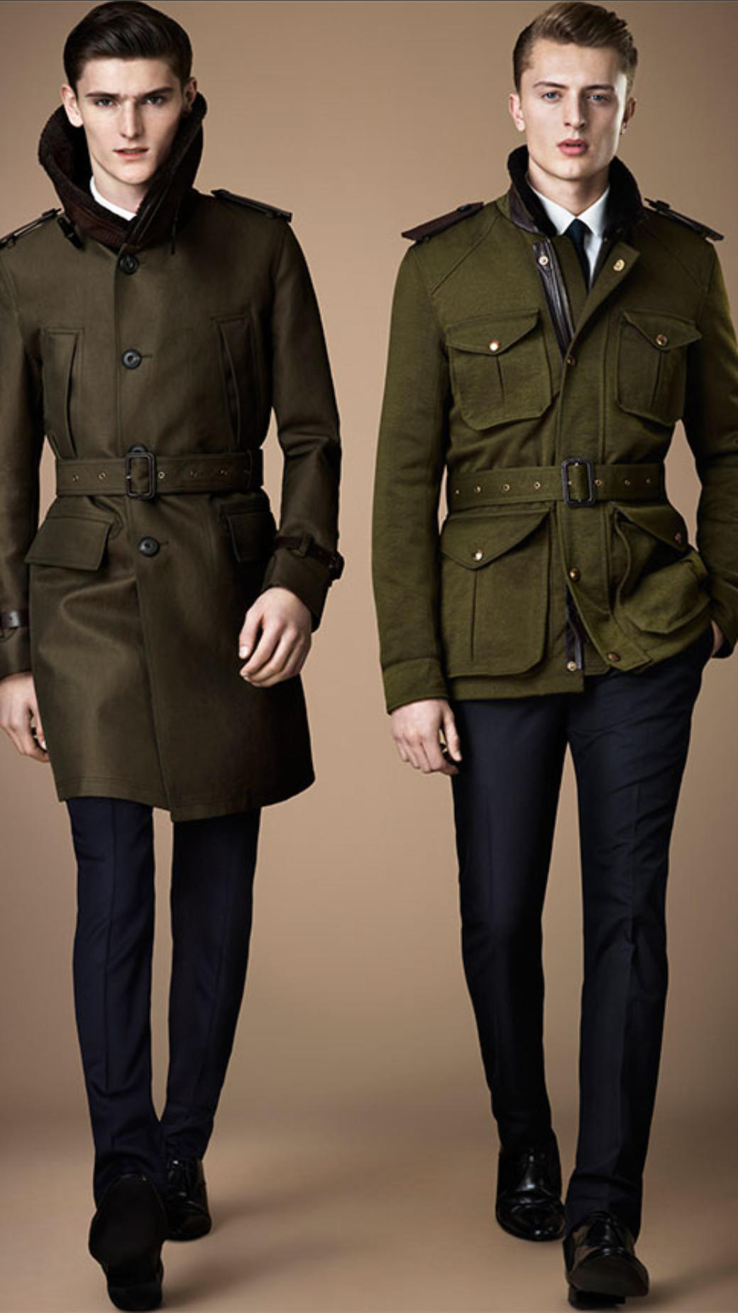 Burberry Shearling Collar Field Jacket with Warmer in Green for Men | Lyst