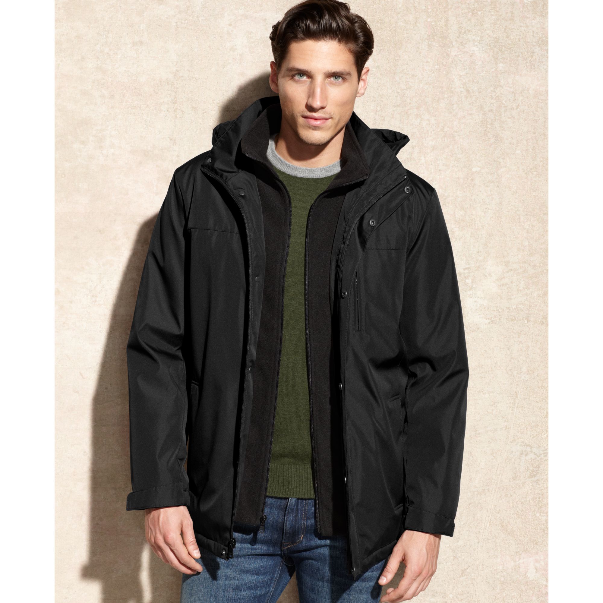calvin klein water resistant shell wind protection jacket