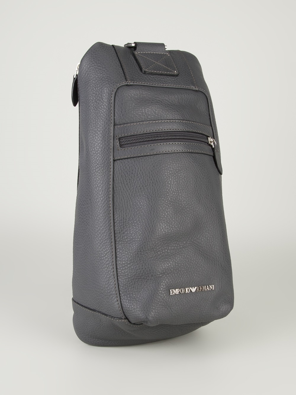Emporio Armani Leather Shoulder Bag in Grey (Gray) for Men - Lyst