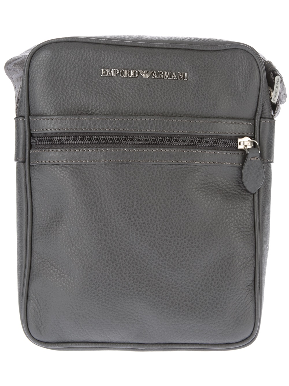 Emporio Armani Small Leather Shoulder Bag in Grey (Gray) for Men - Lyst