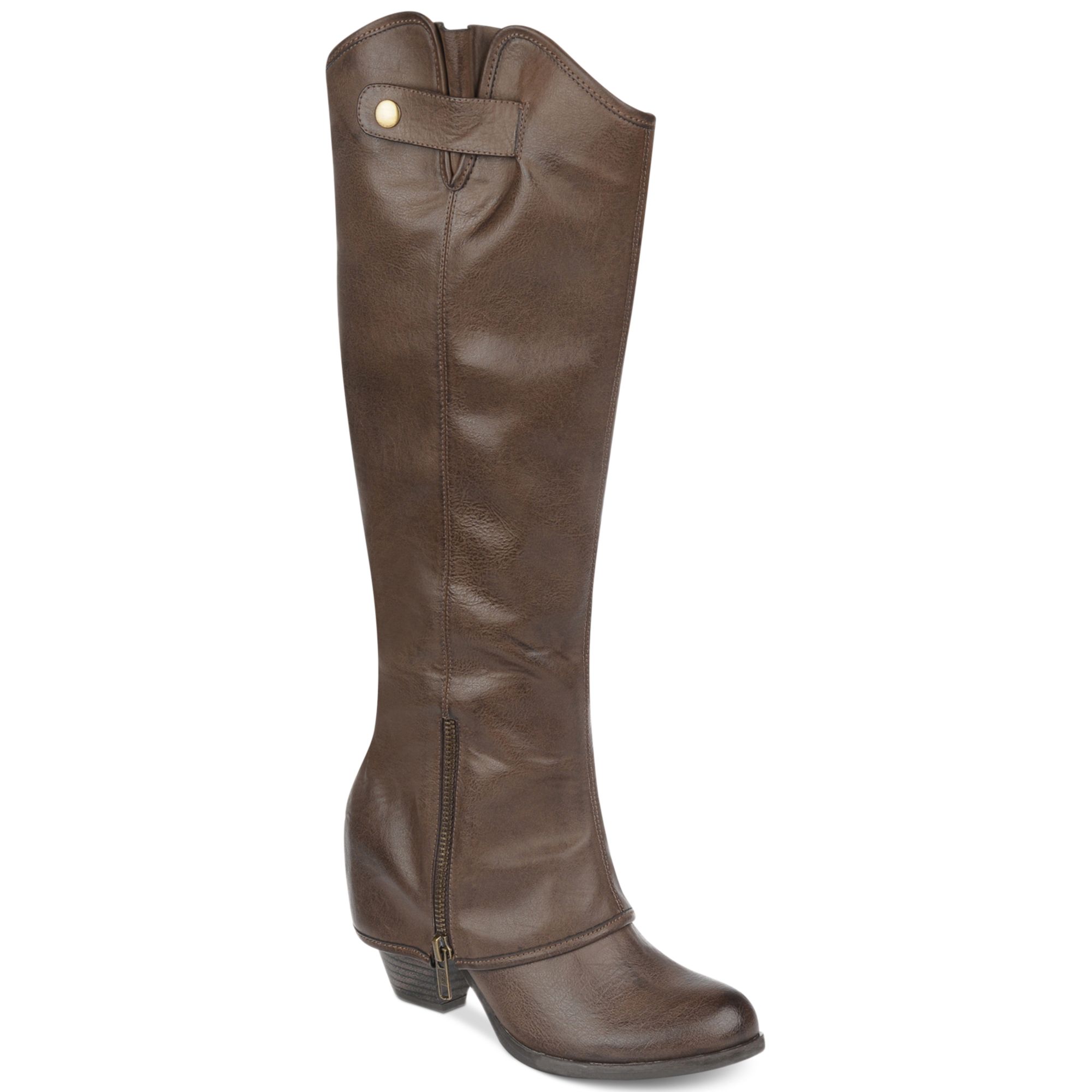 Fergie Fergalicious Boots Ledge Cuffed Tall Shaft Boots in Brown | Lyst
