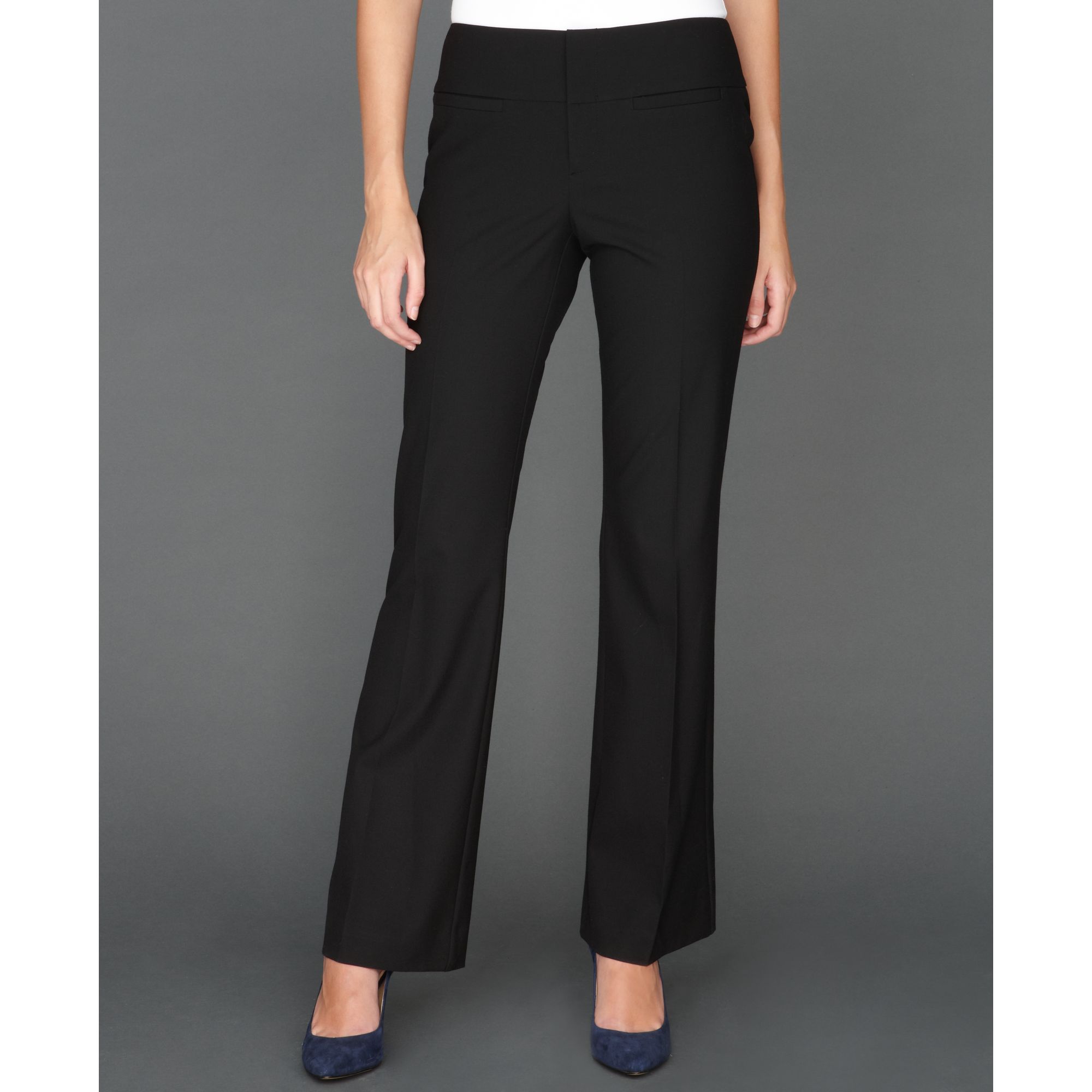 INC International Concepts Curvy fit Bootcut Trousers in Black | Lyst