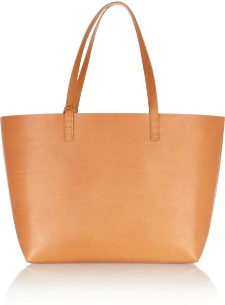 Mansur Gavriel Large Leather Tote in Brown | Lyst