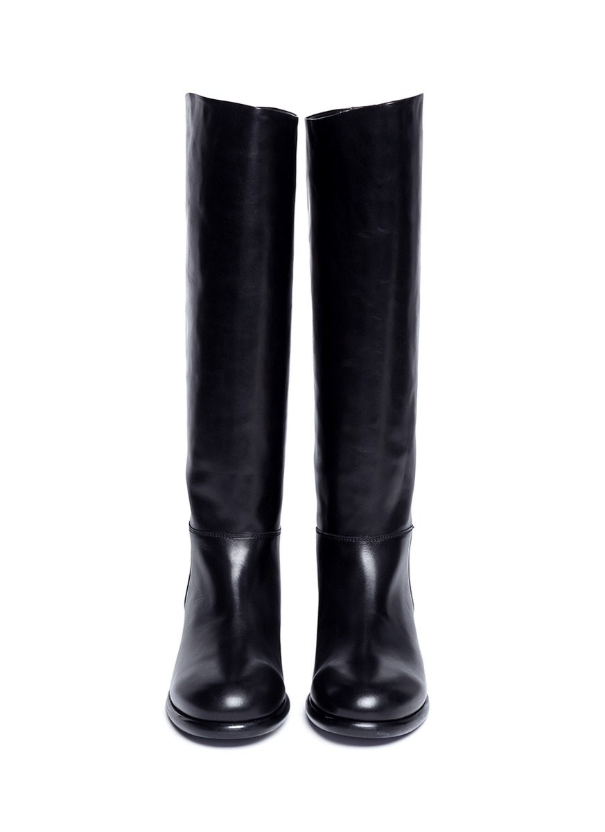 Marni Flat Riding Boots in Black Lyst