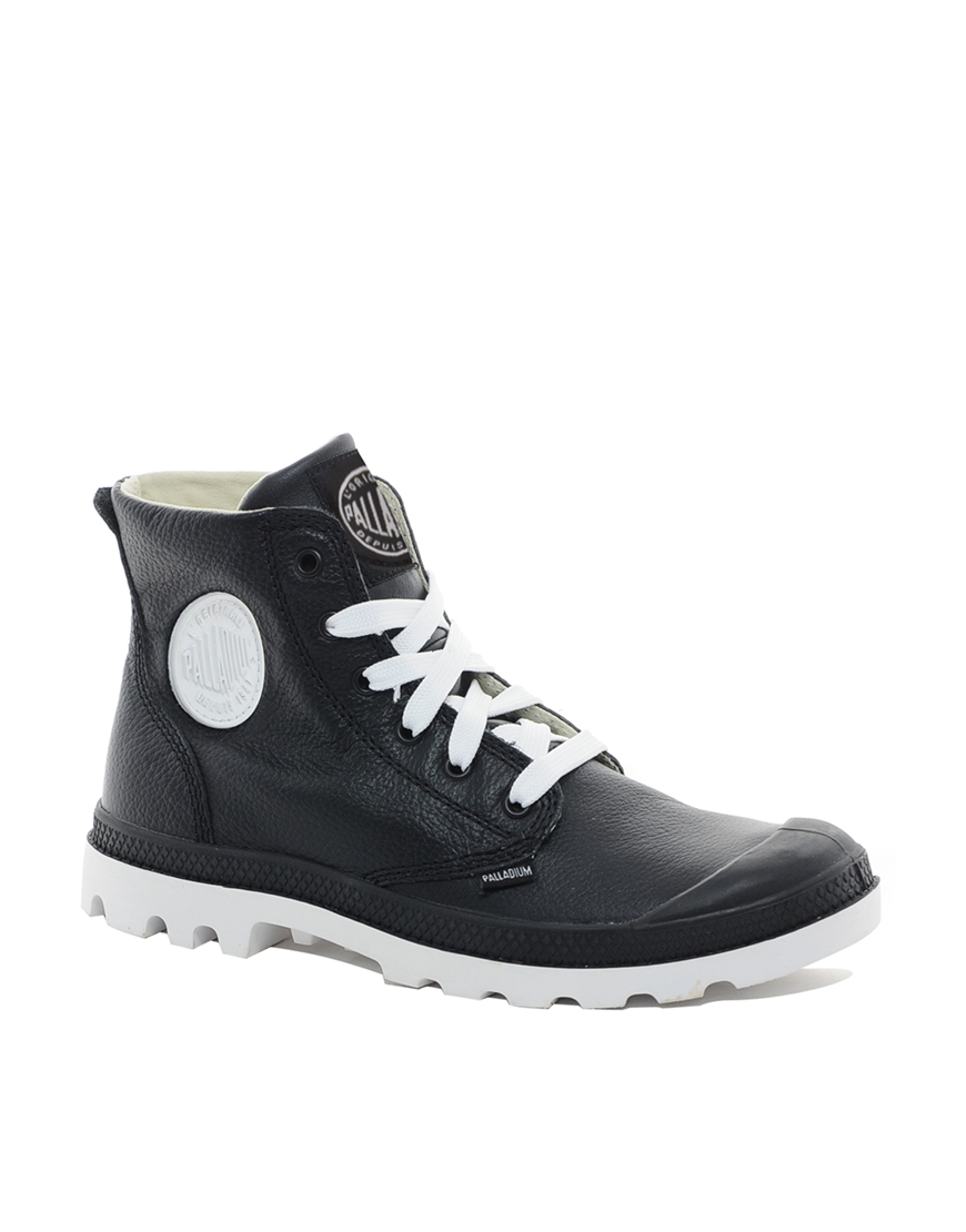 palladium black leather boots
