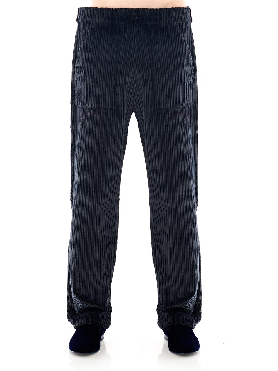 Rake Jumbo Corduroy Wide-leg Trousers in Blue for Men (navy) | Lyst