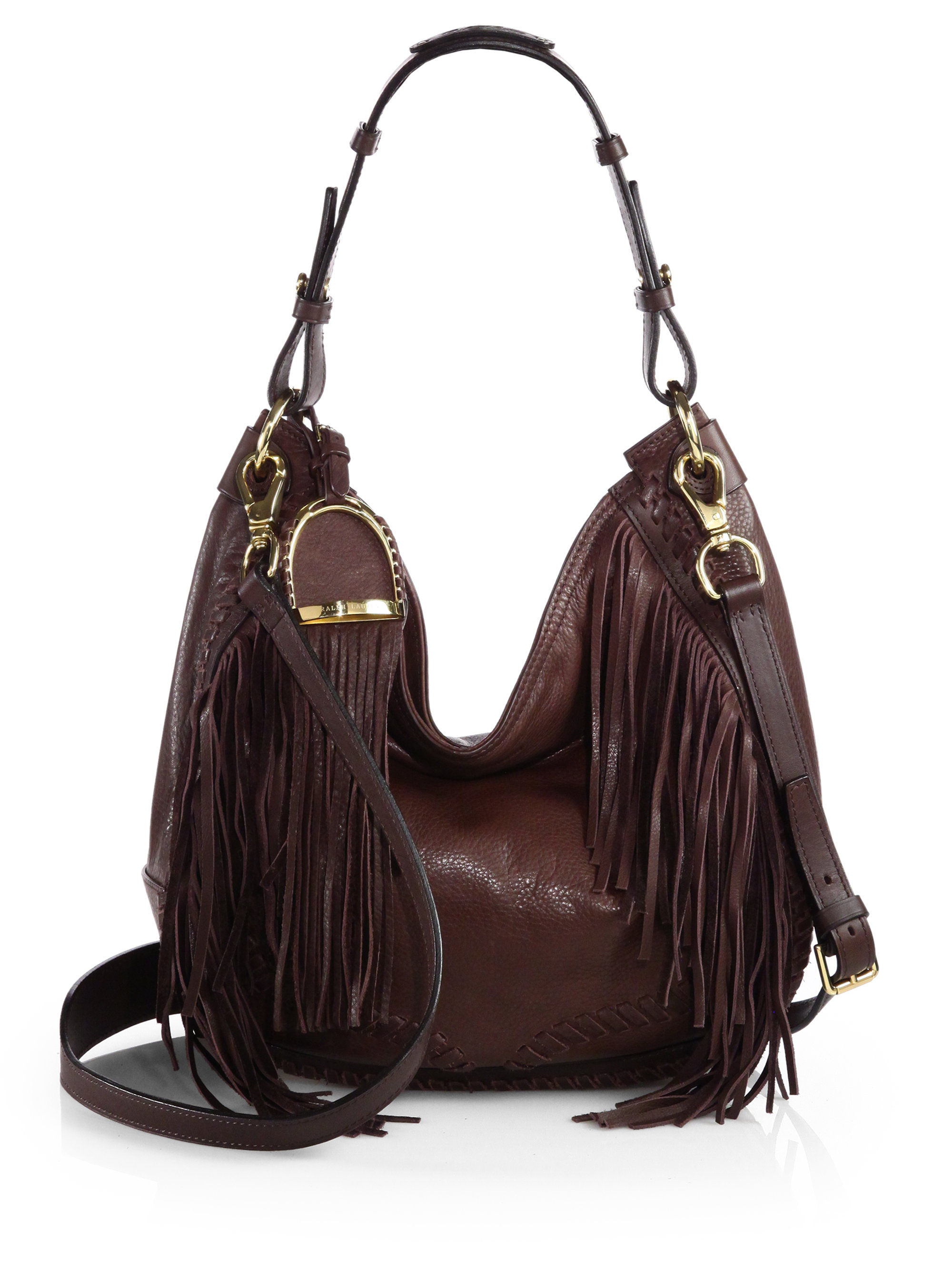 ralph lauren fringe hobo bag