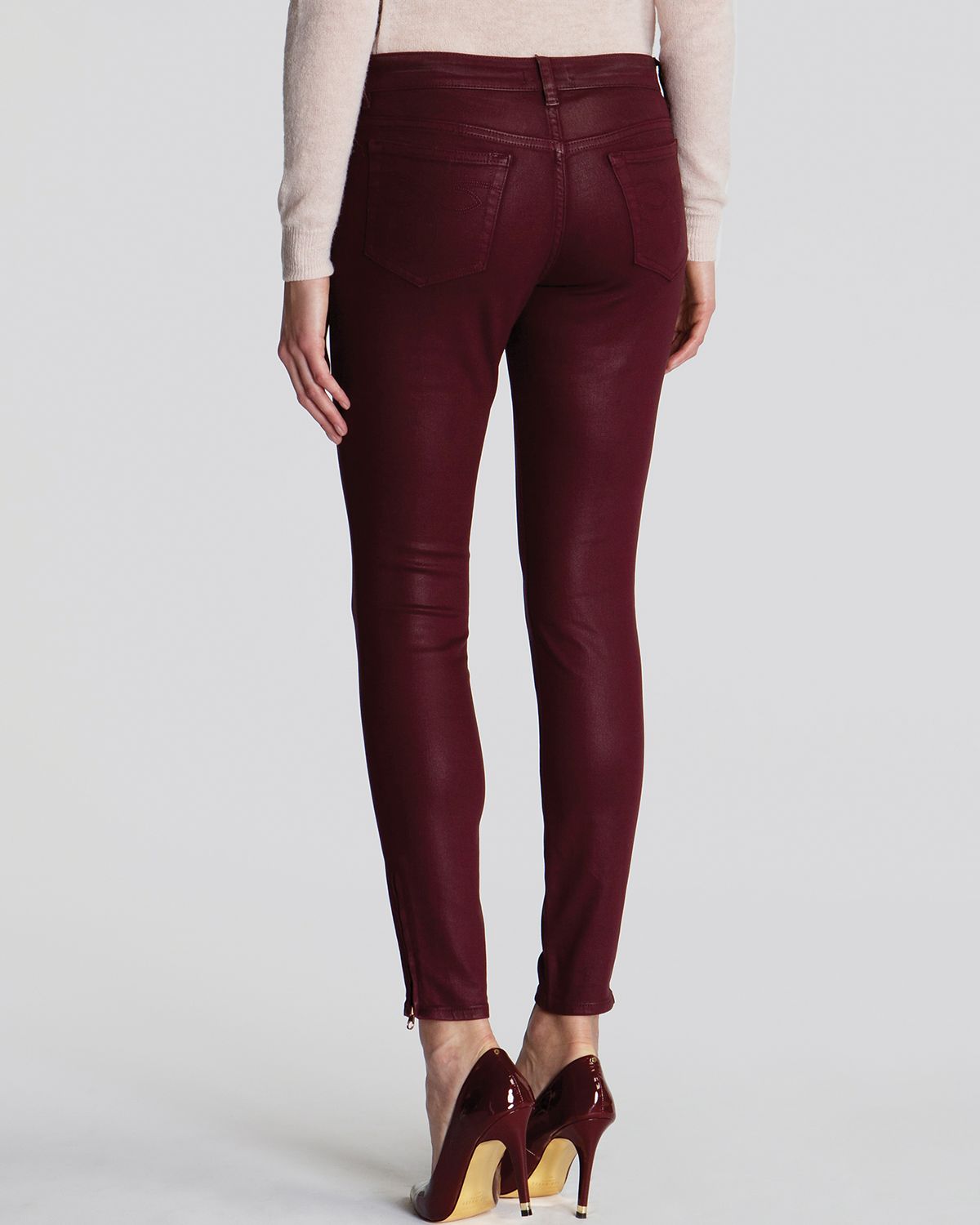 Ted Baker Jeans Anna Wax Finish Skinny in Oxblood (Red) Lyst