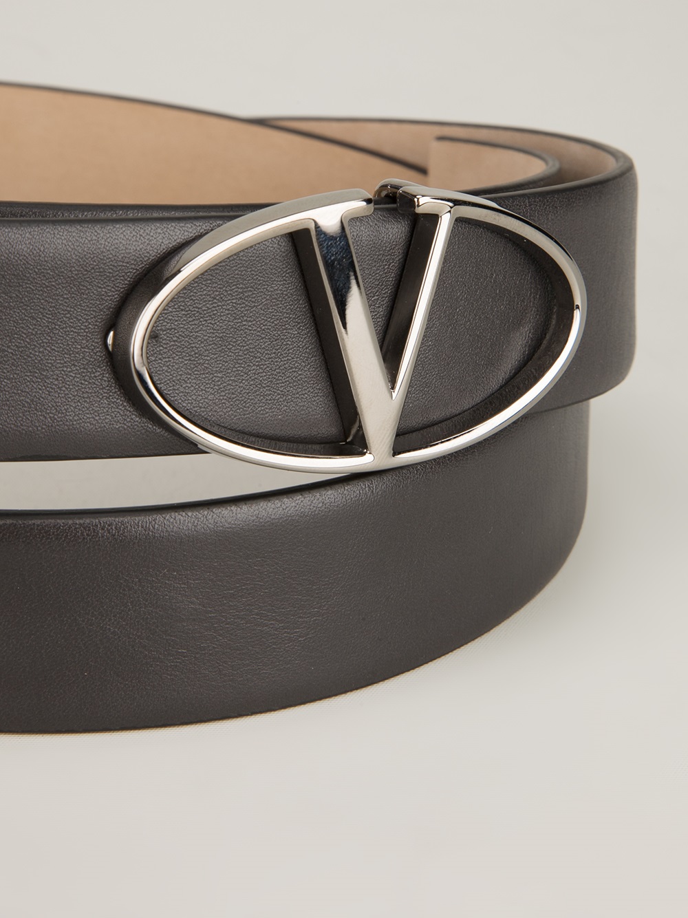 Valentino Leather Belt in Grey (Gray) for Men - Lyst