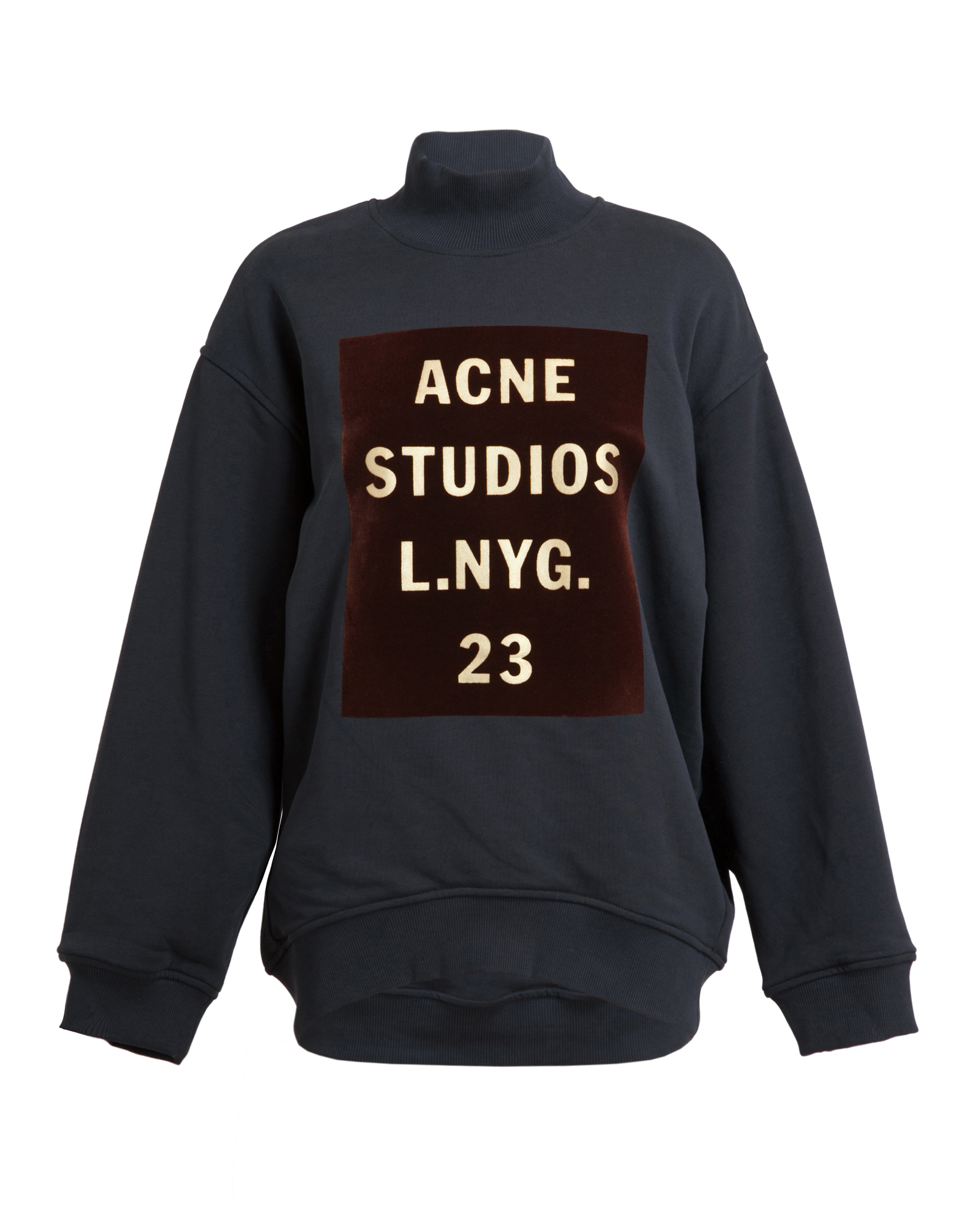 Acne Studios Oversized Felt and Cotton Logo Sweatshirt in Blue | Lyst
