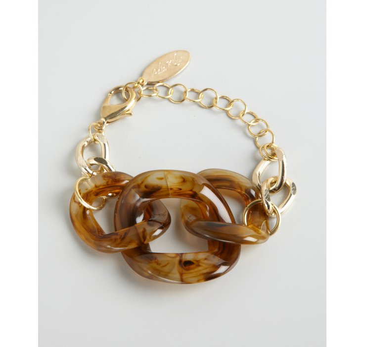 Adia kibur Gold Chain and Tortoise Print Acrylic Link ...