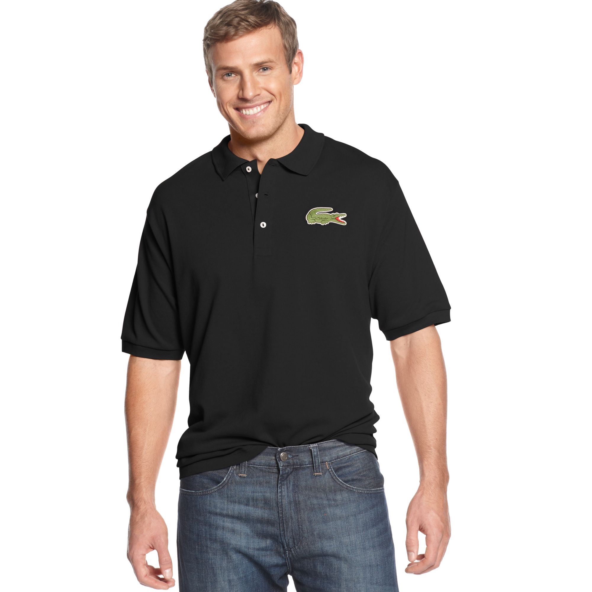 Lacoste Pique Polo in Black for Men | Lyst