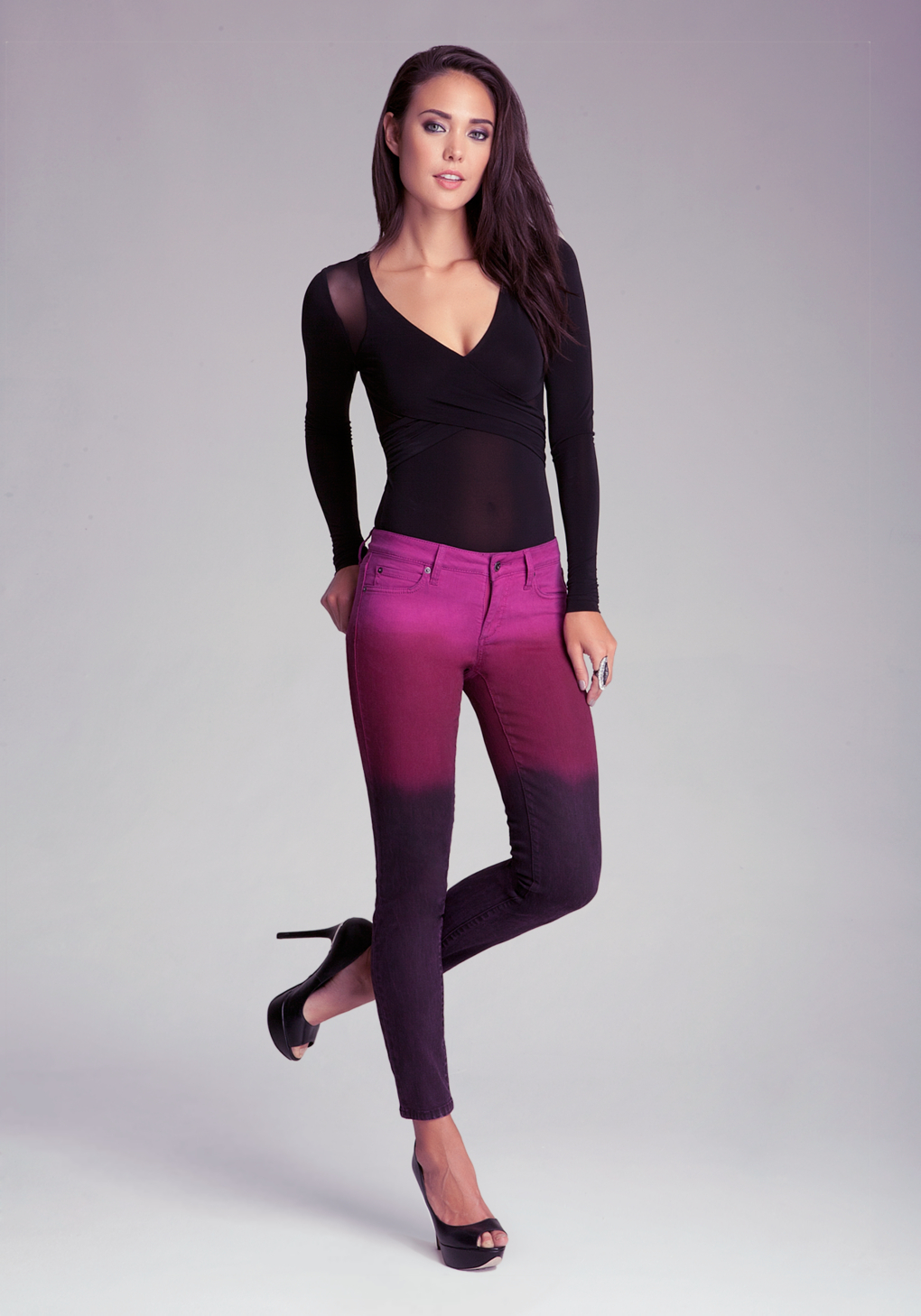 Bebe Midnight Ombre Skinny Jeans in 