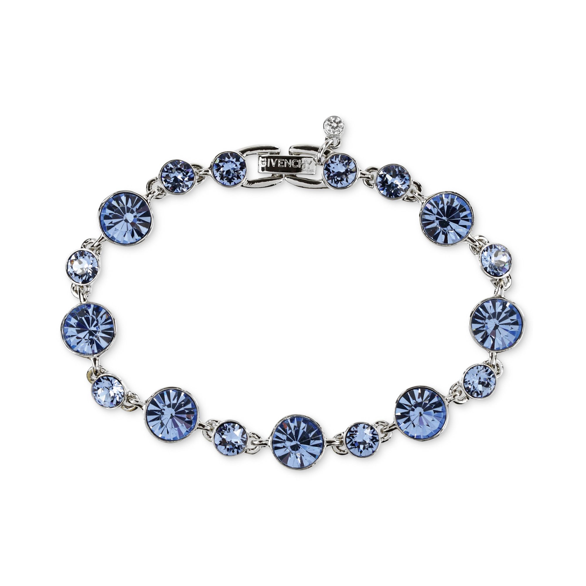 Givenchy Silvertone Blue Stone Bracelet | Lyst