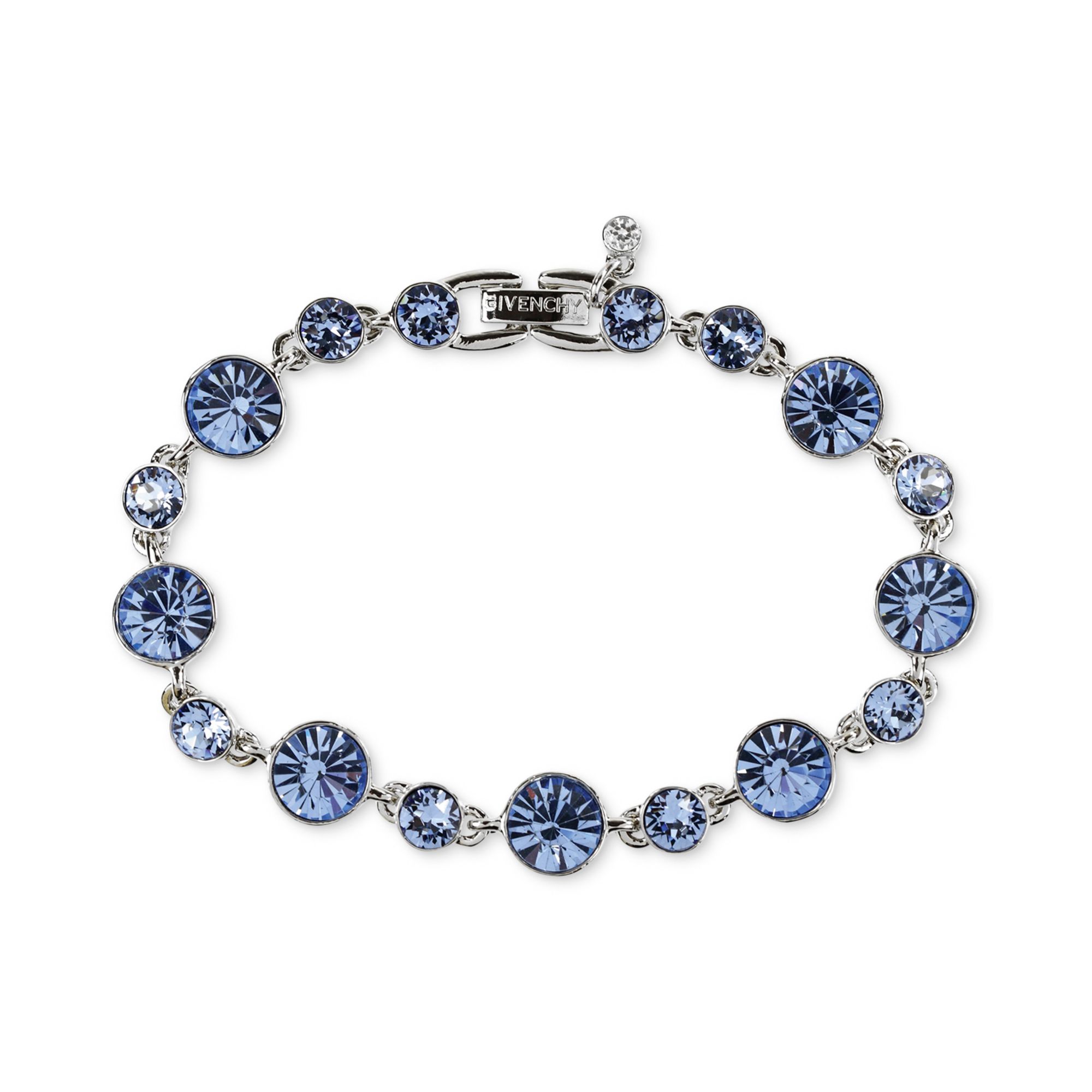 Givenchy Silvertone Blue Stone Bracelet Lyst