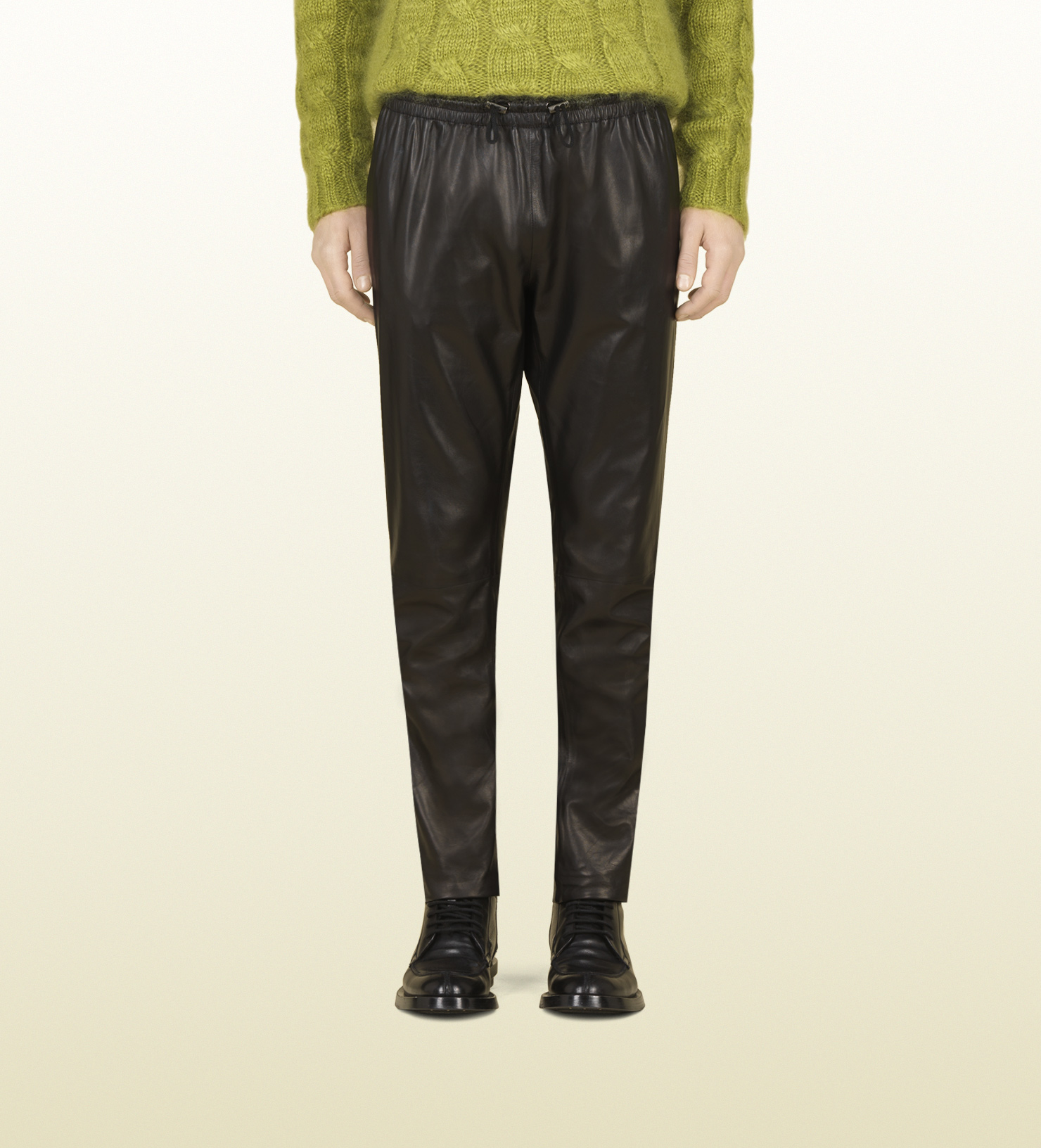 Gucci Black Leather Jogging Pant for Men Lyst