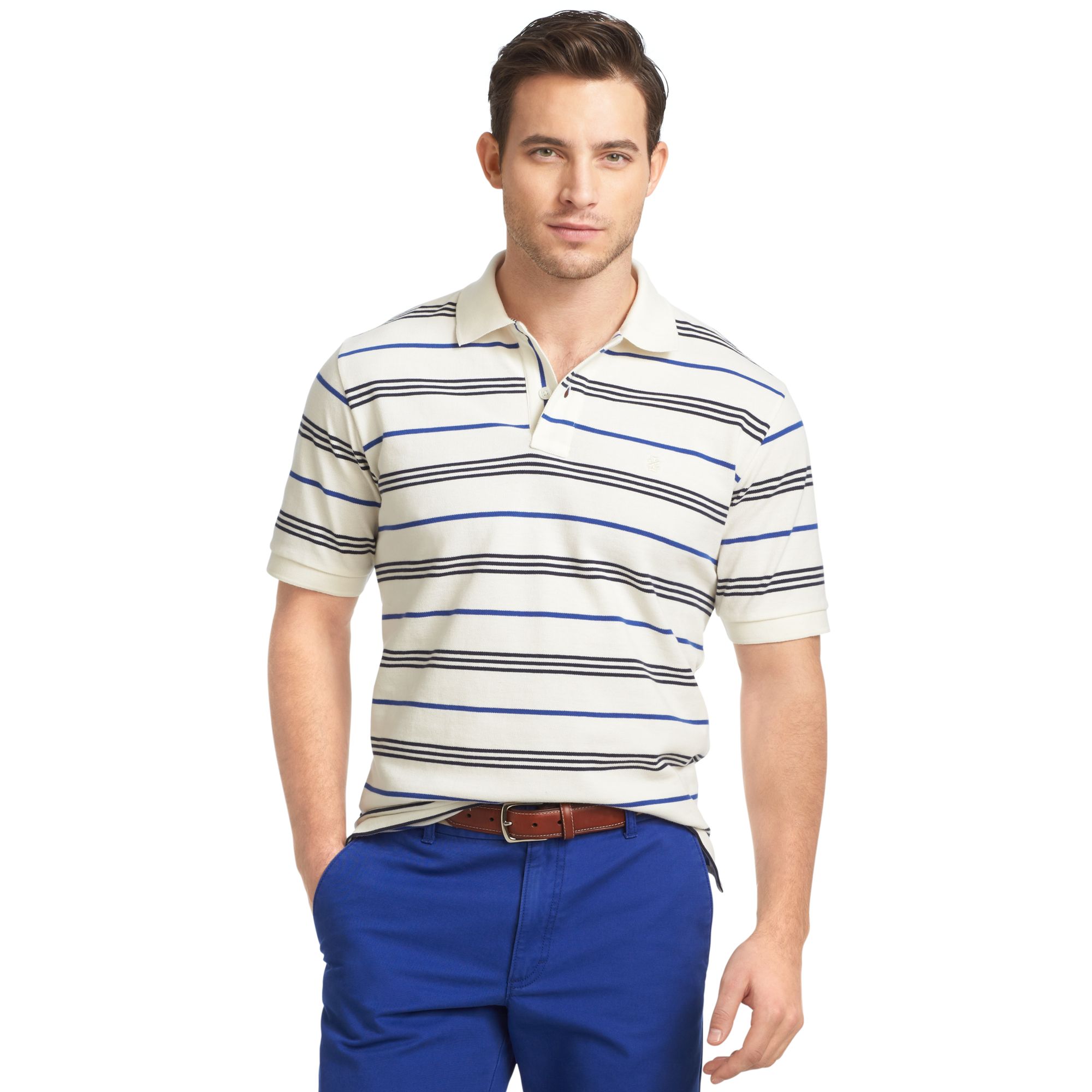 Izod Izod Shirt Short Sleeve Multi Striped Pique Polo in Multicolor for ...