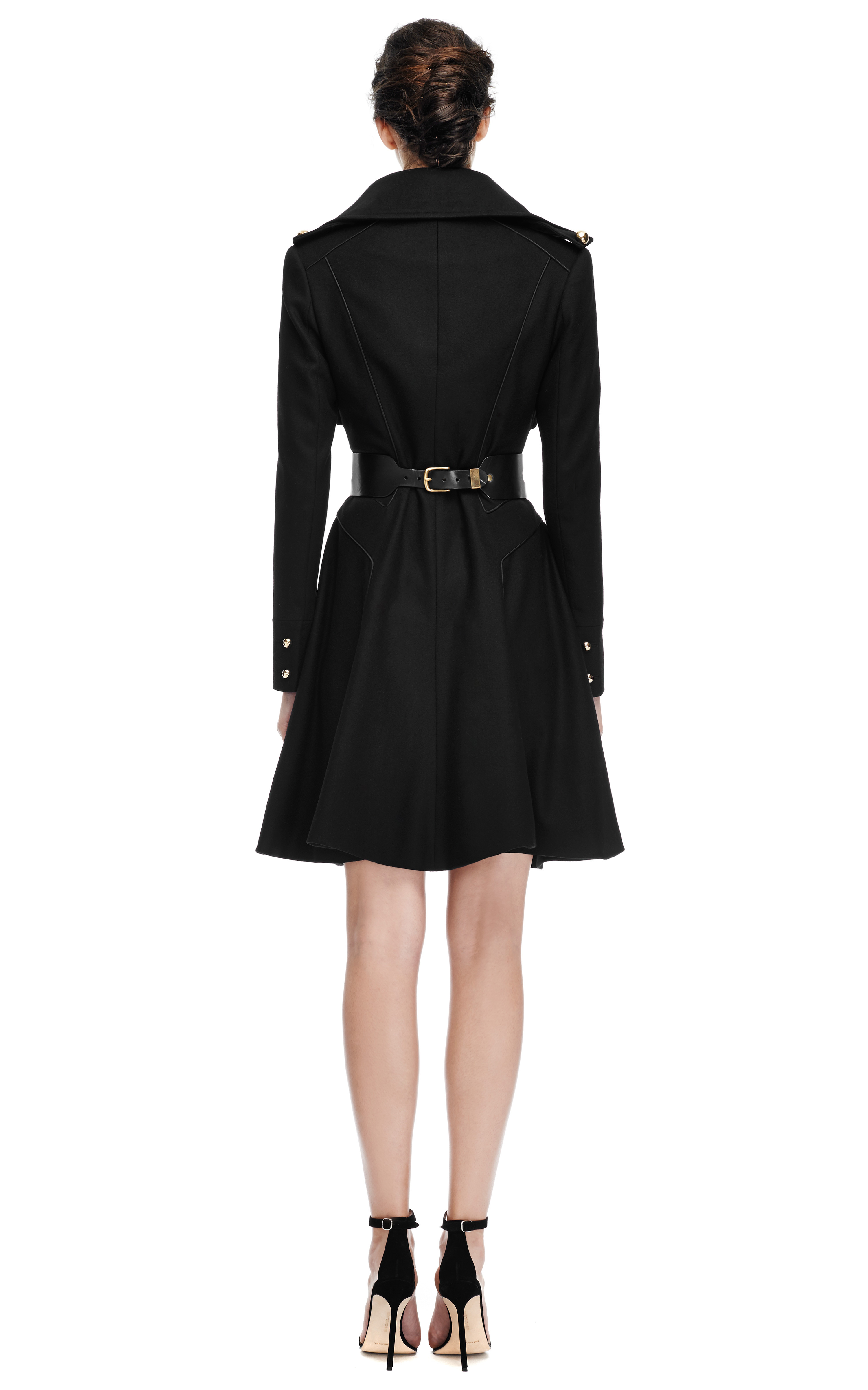 Lyst Prabal Gurung Wool Blend Military Style Coat in Black