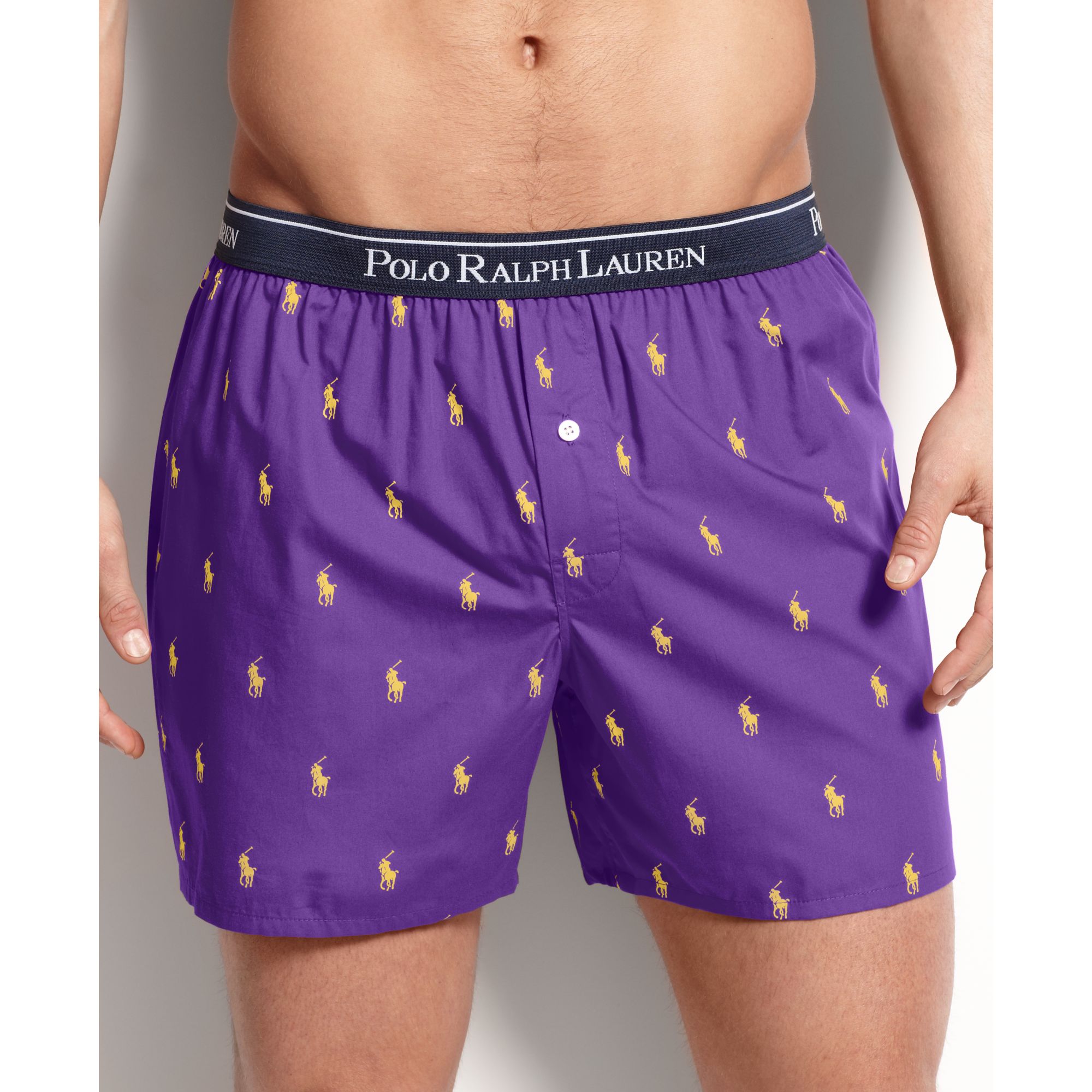 Ralph Lauren Elastic Waistband Polo Player Boxer in Purple for Men Lyst
