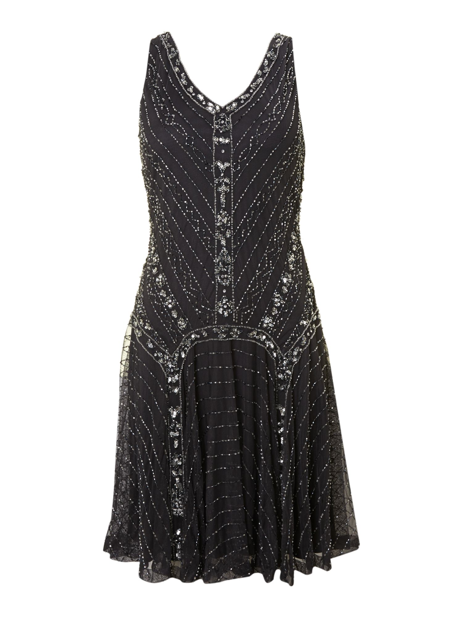 Shubette Short Beaded Flapper Dress in Black | Lyst