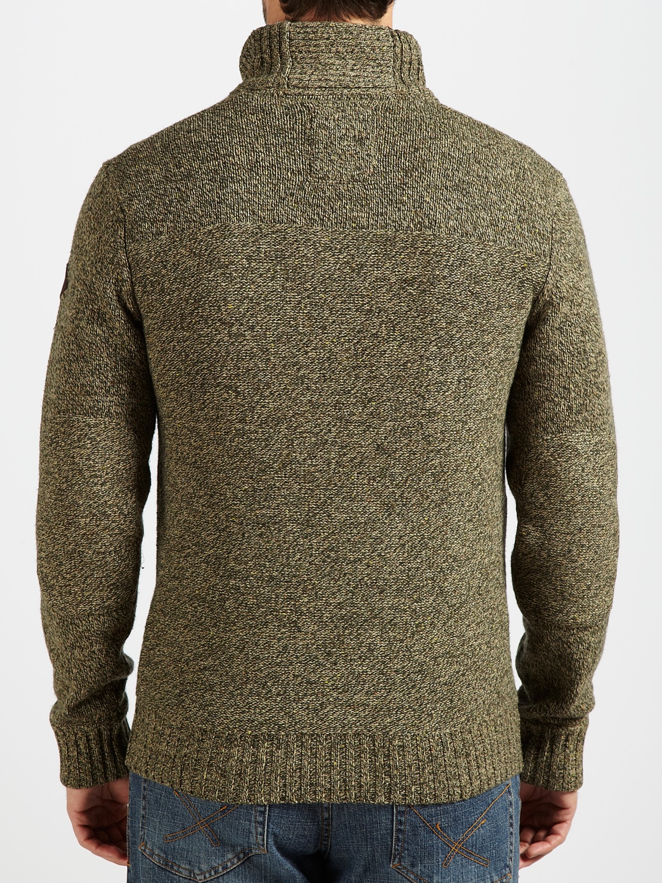 Timberland Lambswool Donegal Half Zip Sweater in Olive (Brown) for Men ...