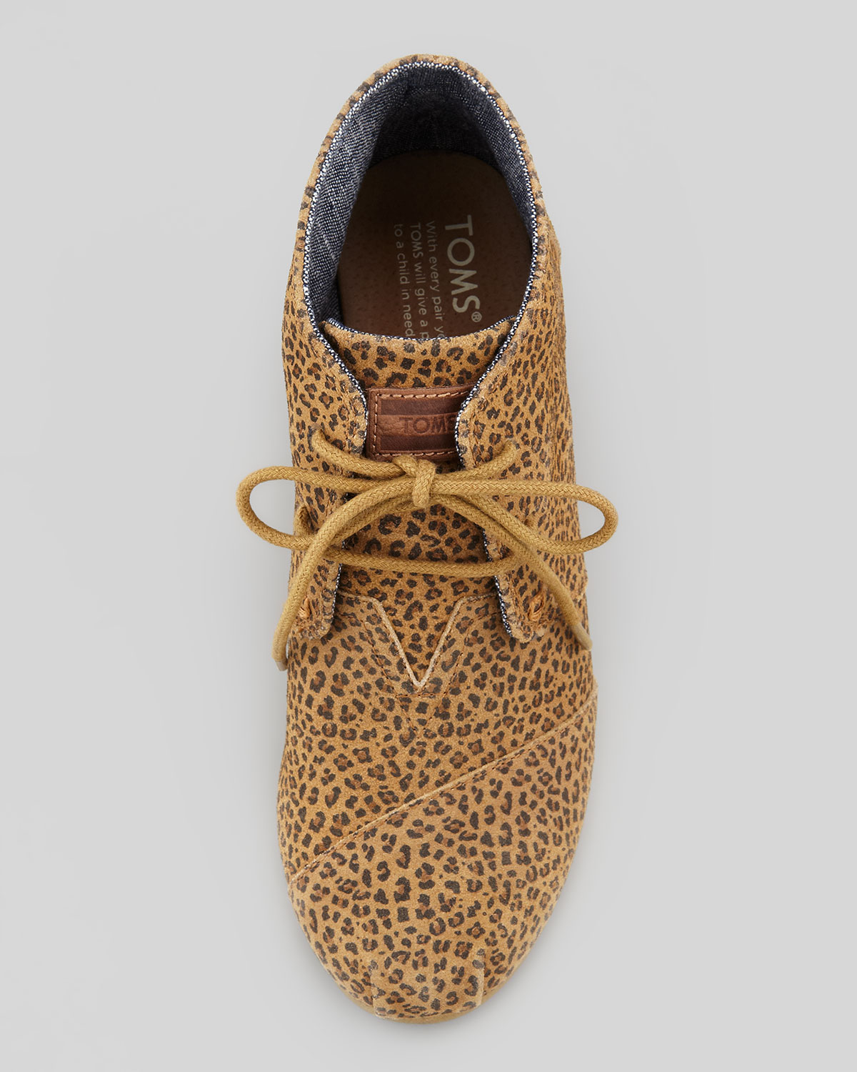 Toms Desert Cheetah-print Wedge Booties in Brown | Lyst